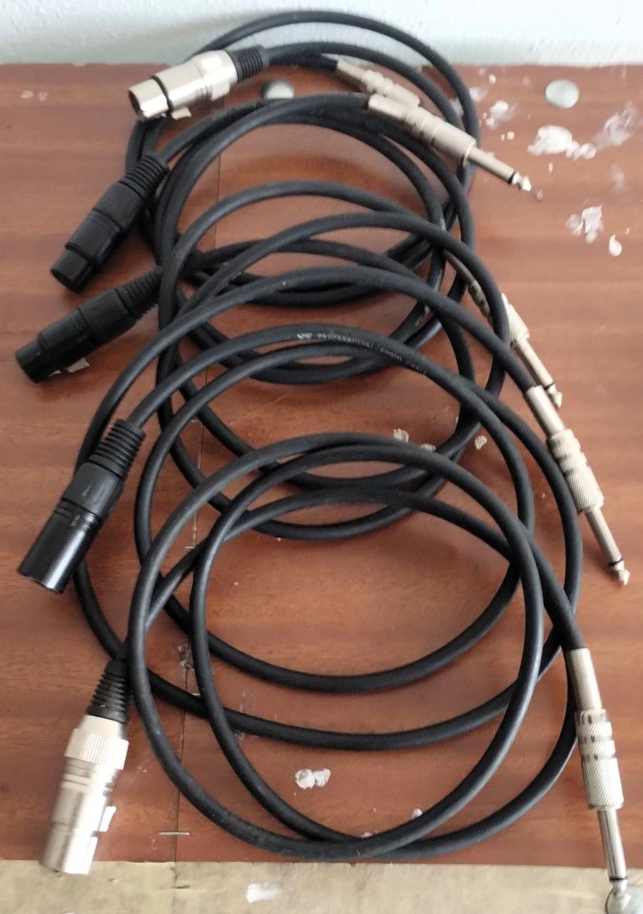 Conjunto 9 Cabos Audio XLR Jack Som